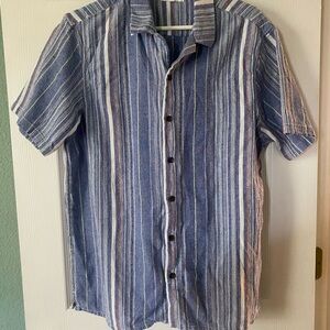 PacSun Men’s Blue Striped Short Sleeve Shirt